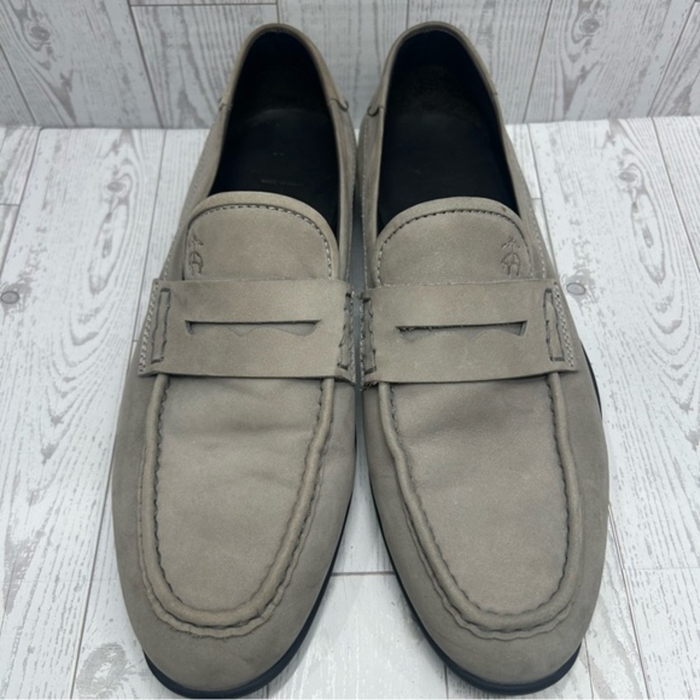 Brooks Brothers Size 8.5 Gray/Taupe Penny Loafers Suede Flats